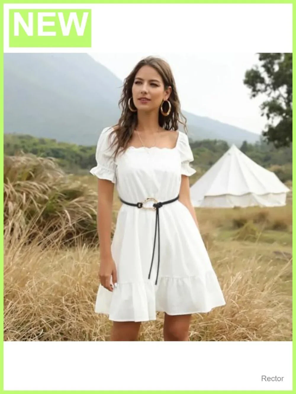 Skinny PU Leather Knotted Waist Belt with Gold Buckle for Dresses